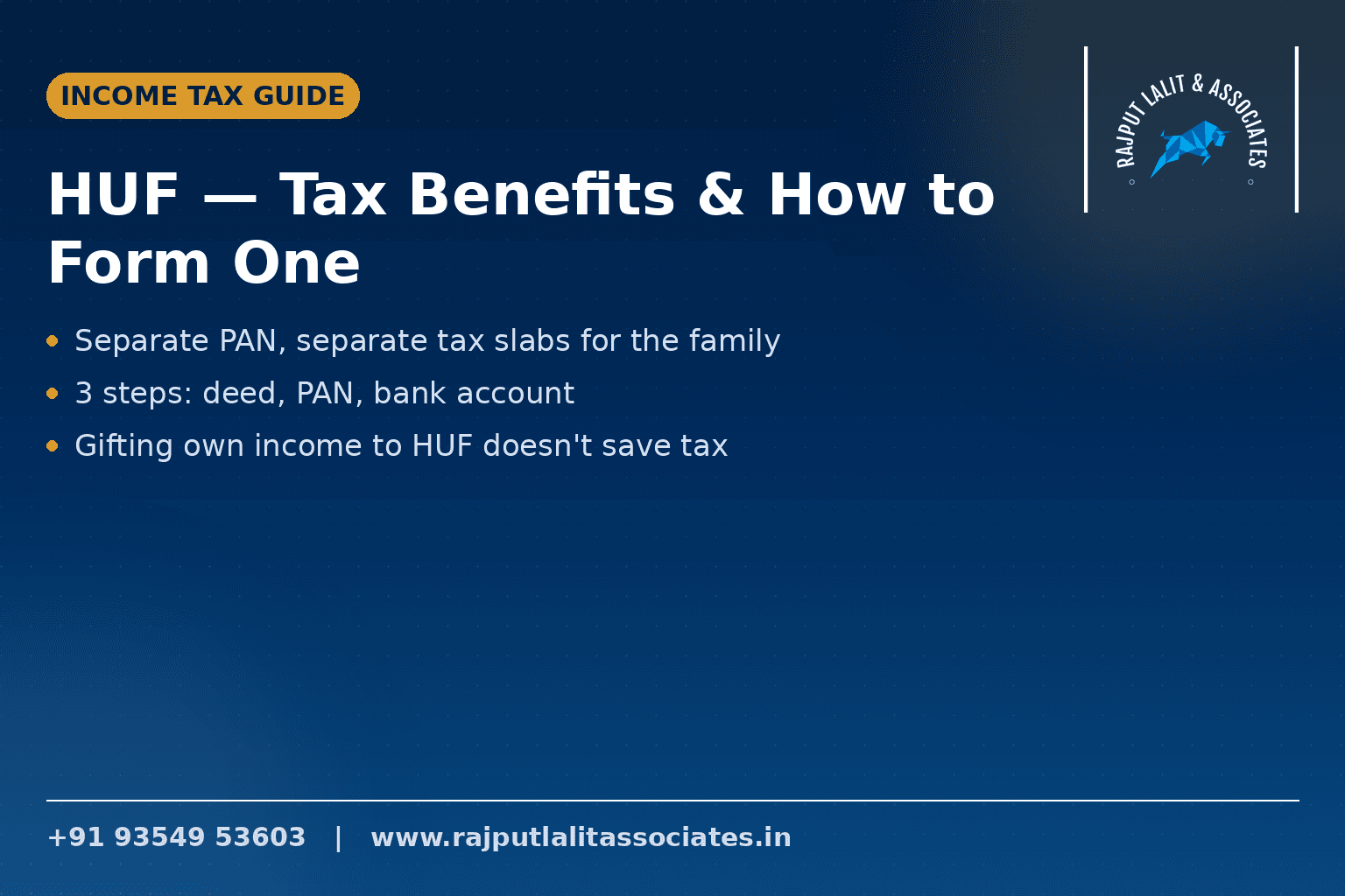 HUF (Hindu Undivided Family) — Tax Benefits & How to Form One