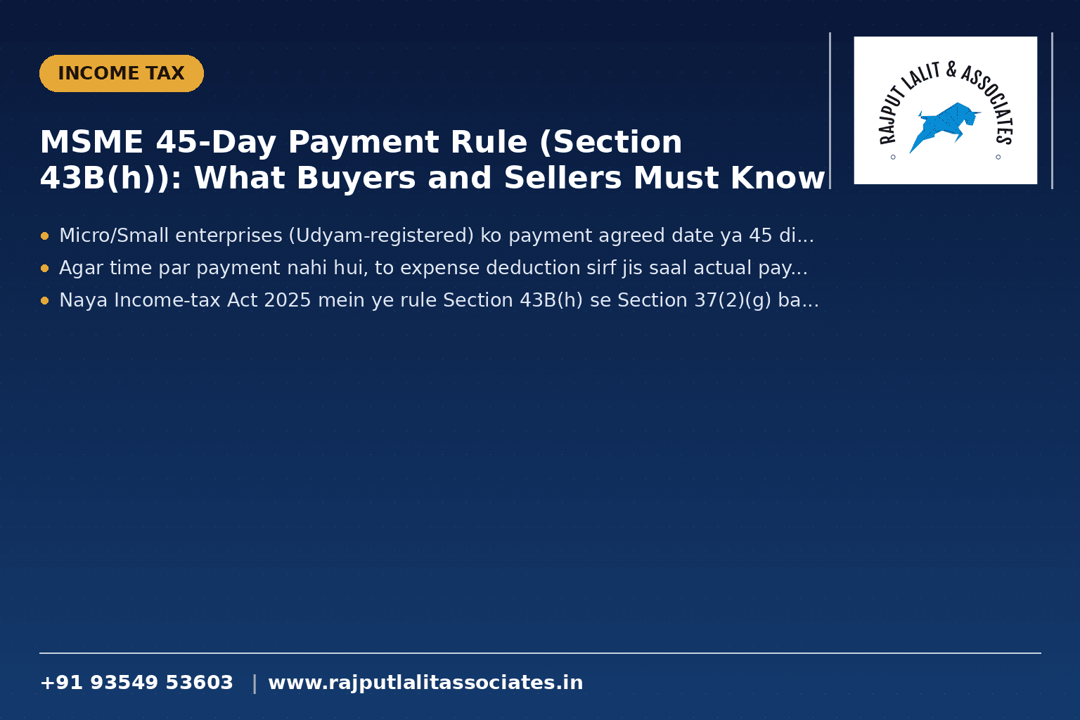 MSME 45-Day Payment Rule (Section 43B(h)): What Buyers and Sellers Must Know