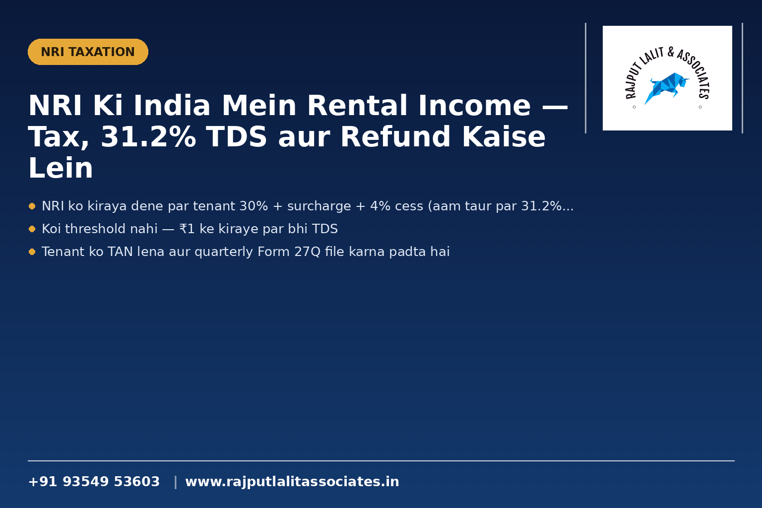 NRI Ki India Mein Rental Income — Tax, 31.2% TDS aur Refund Kaise Lein