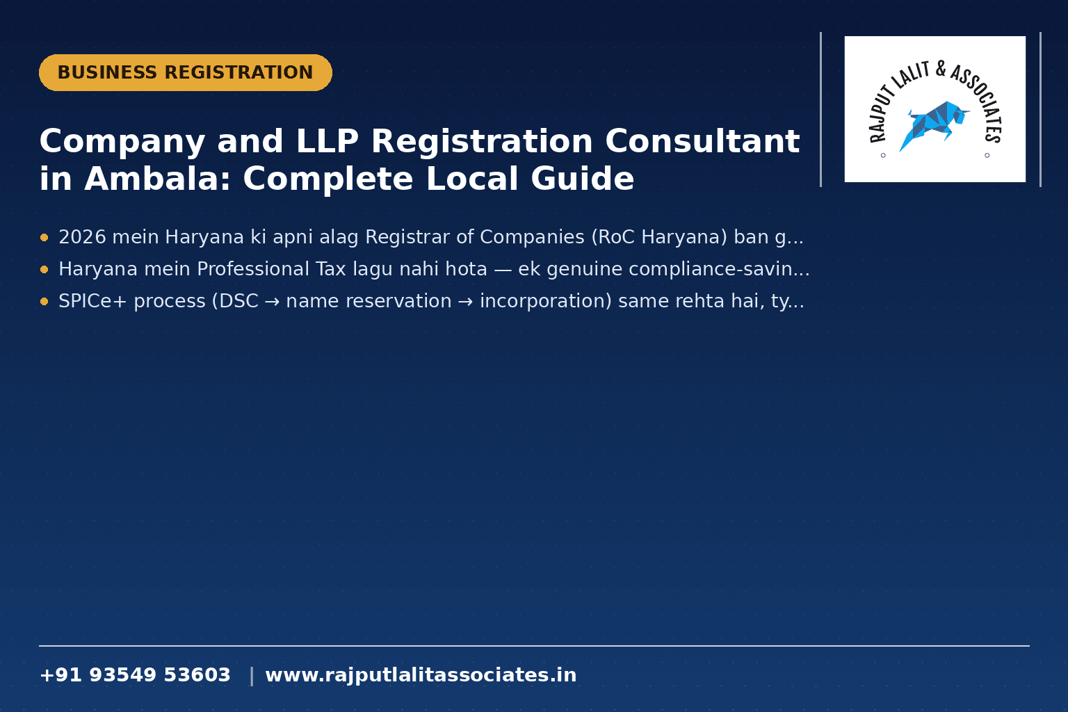 Company and LLP Registration Consultant in Ambala: Complete Local Guide
