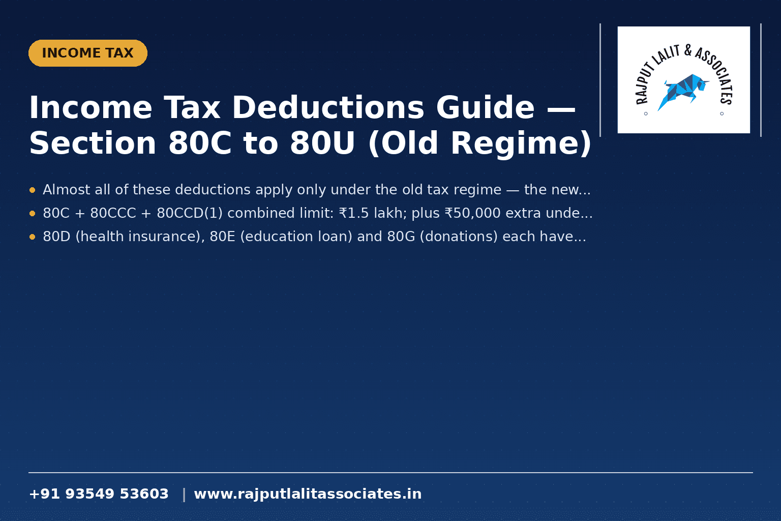 Income Tax Deductions Guide — Section 80C to 80U (Old Regime)