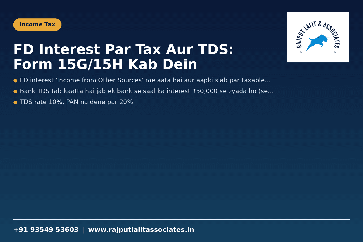 FD Interest Par Tax Aur TDS: Form 15G/15H Kab Dein