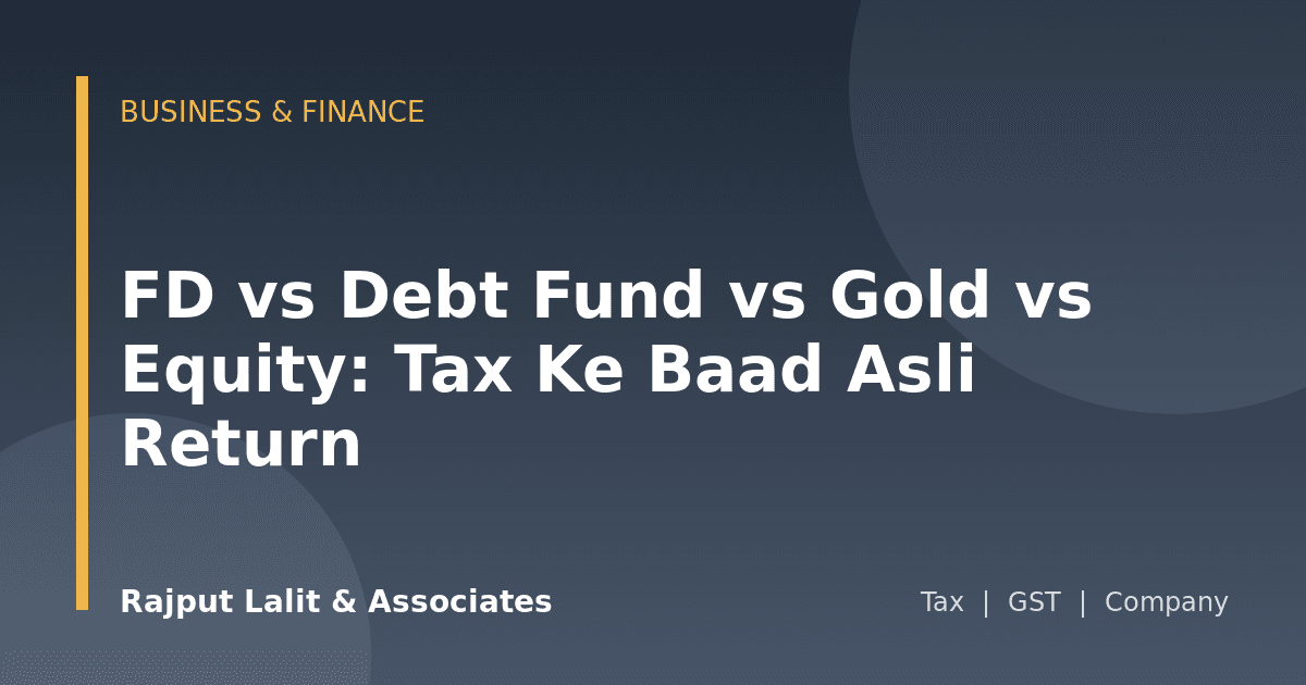 FD vs Debt Fund vs Gold vs Equity: Tax Ke Baad Asli Return