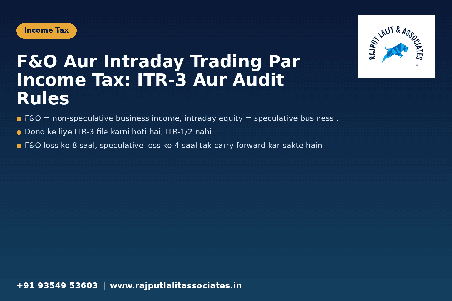 F&O Aur Intraday Trading Par Income Tax: ITR-3 Aur Audit Rules