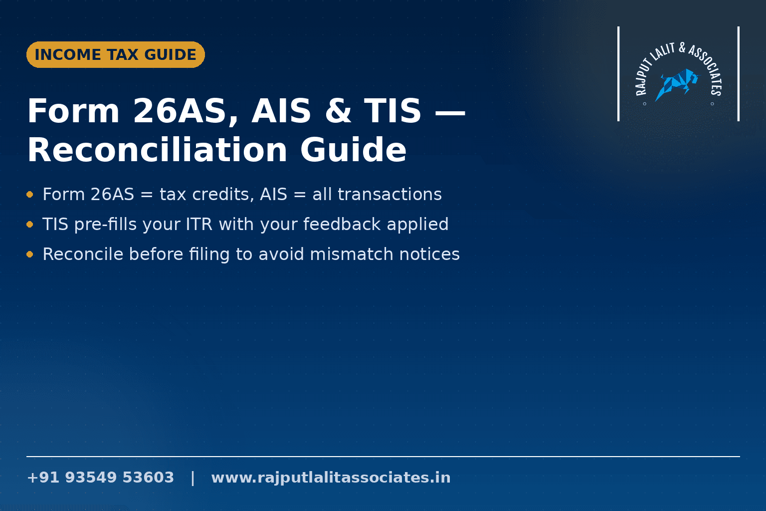 Form 26AS, AIS & TIS — How to Reconcile Before Filing ITR