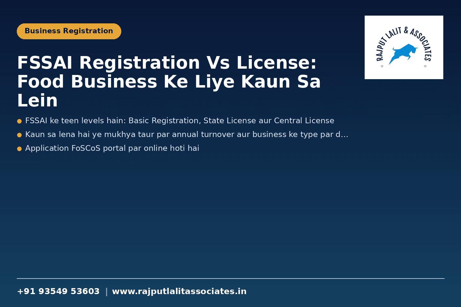 FSSAI Registration Vs License: Food Business Ke Liye Kaun Sa Lein