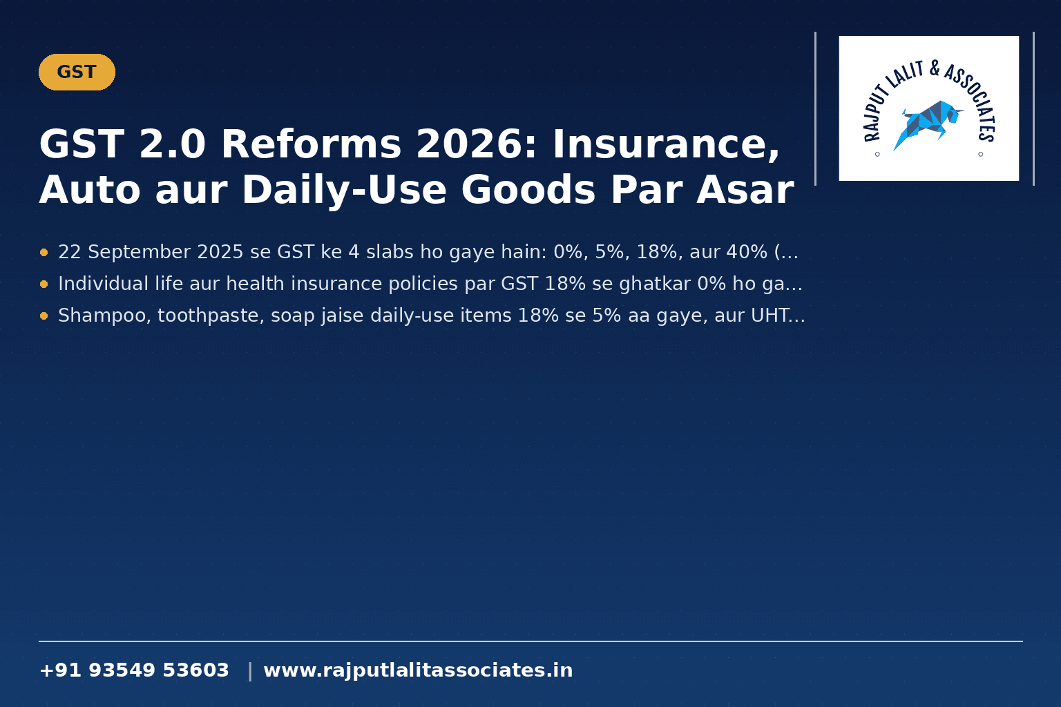 GST 2.0 Reforms 2026: Insurance, Auto aur Daily-Use Goods Par Asar