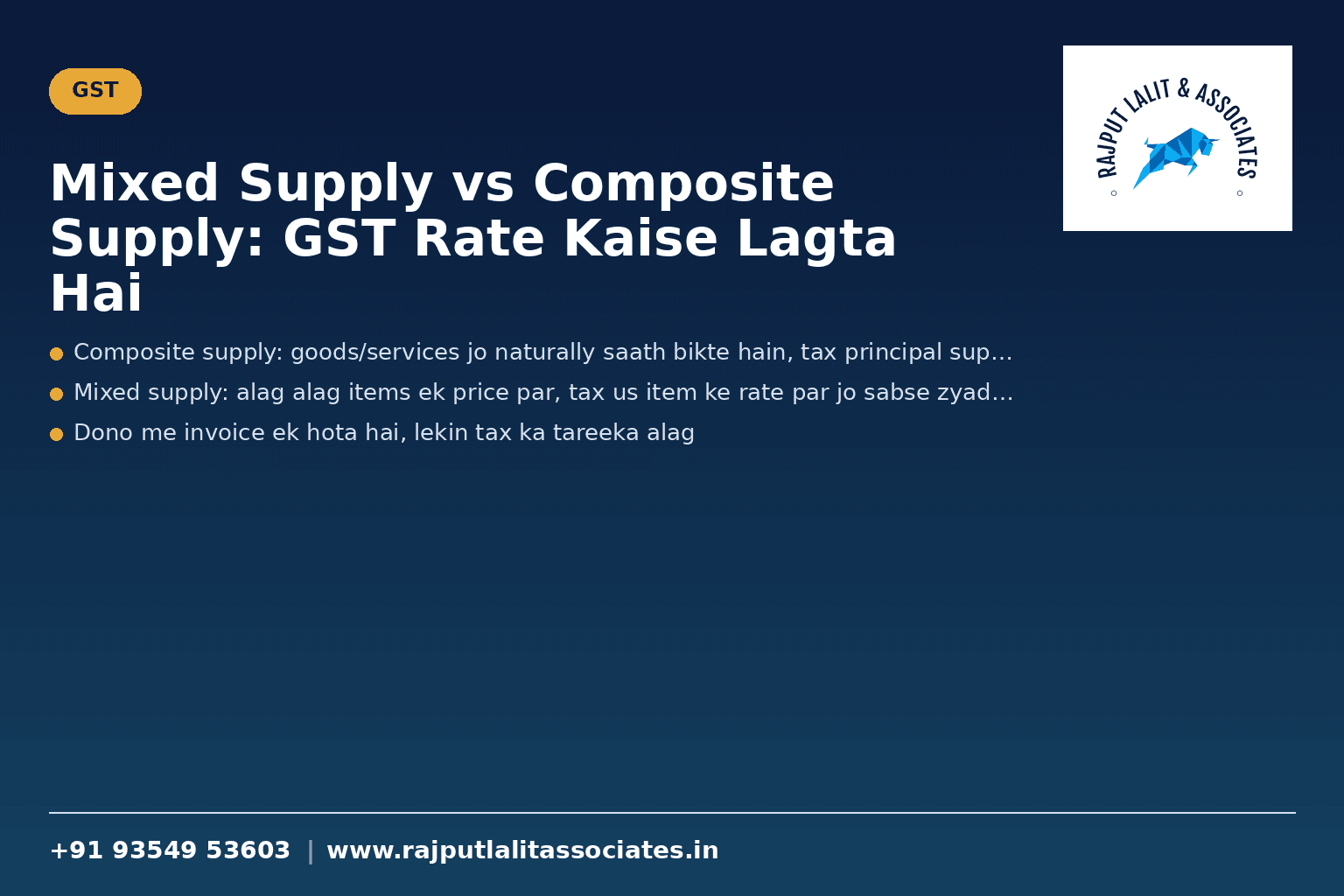 Mixed Supply vs Composite Supply: GST Rate Kaise Lagta Hai