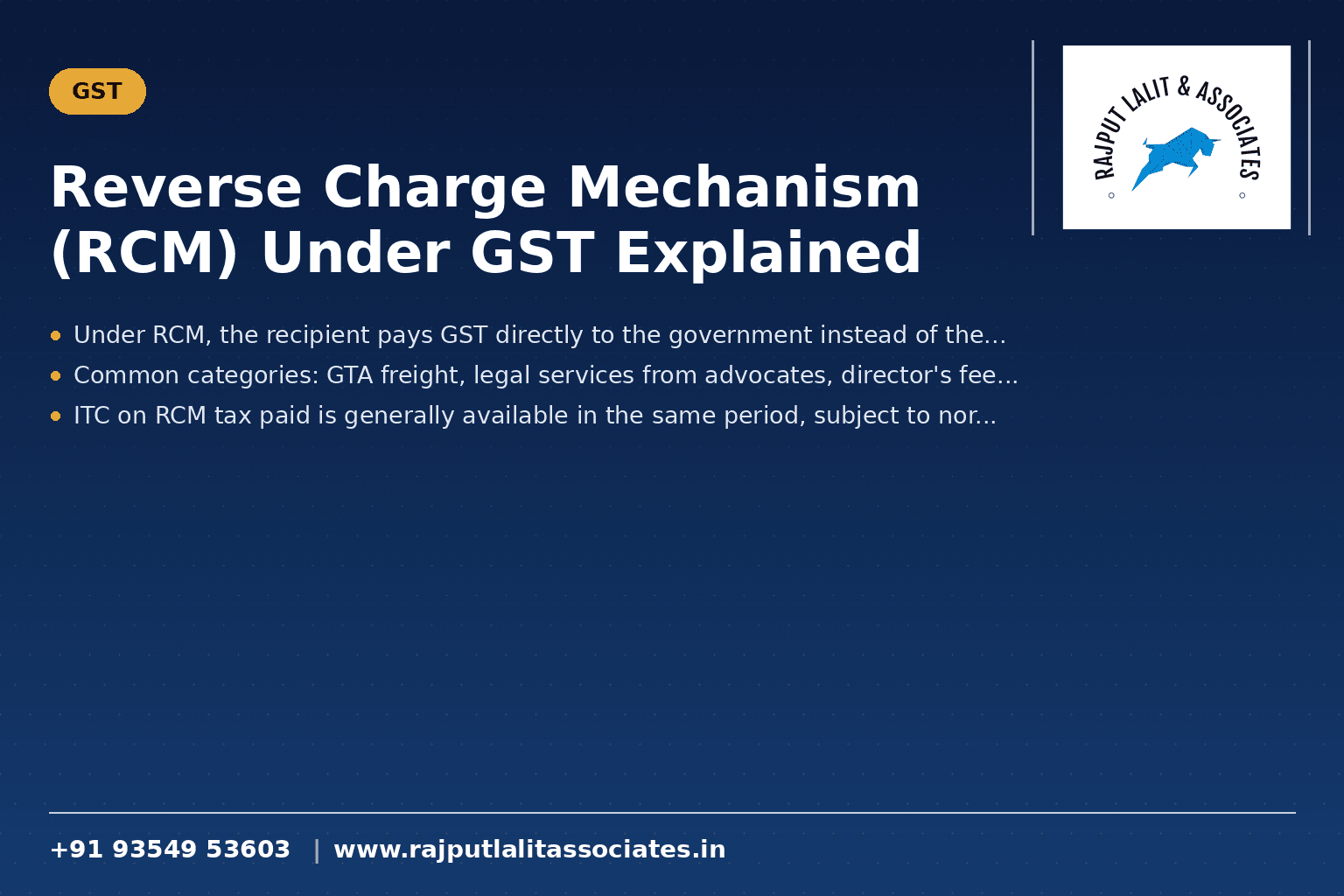 Reverse Charge Mechanism (RCM) Under GST Explained