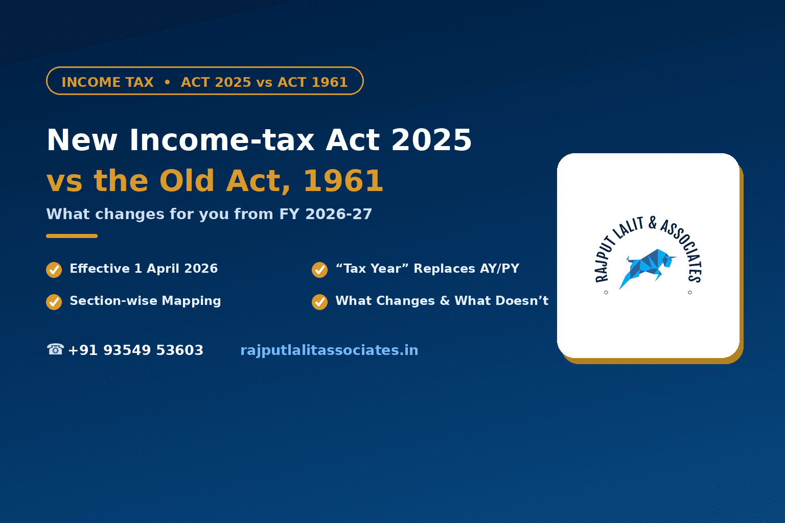 New Income-tax Act, 2025 vs Old Act, 1961: What Changes from FY 2026-27