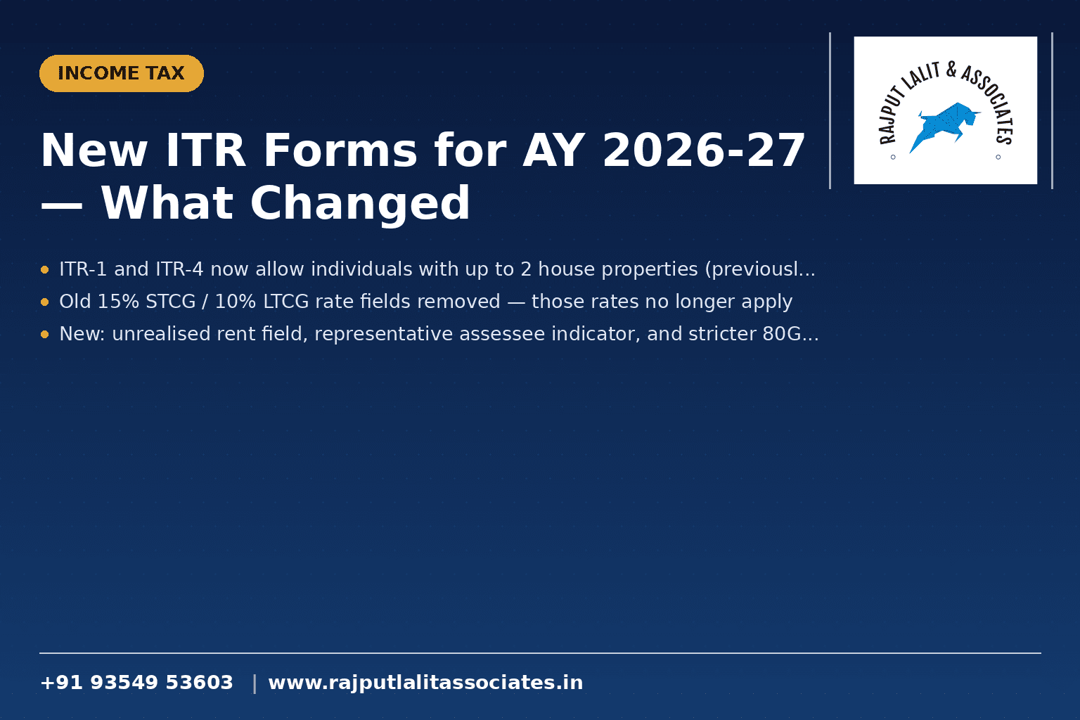 New ITR Forms for AY 2026-27 — What Changed