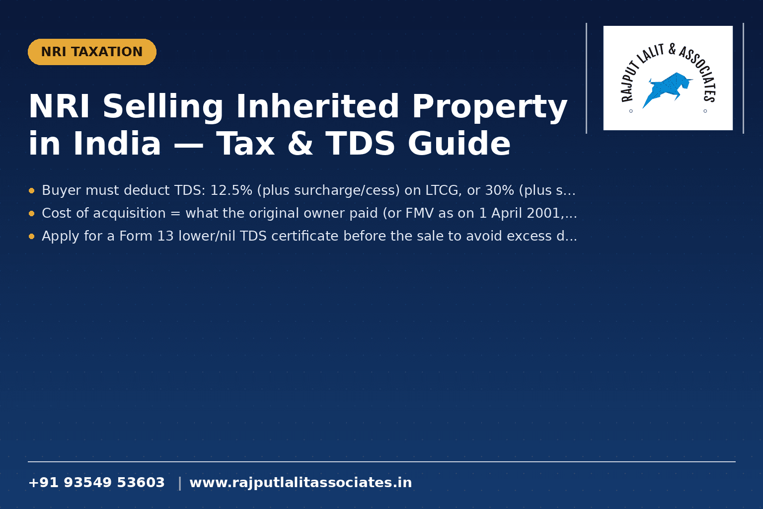 NRI Selling Inherited Property in India — Tax & TDS Guide