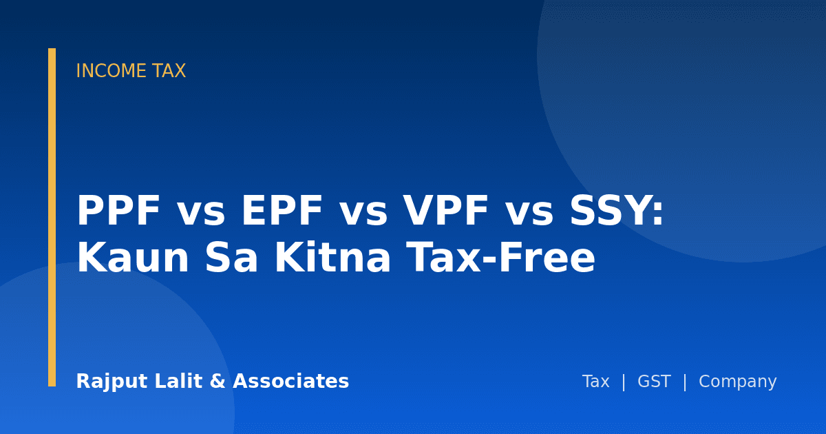 PPF vs EPF vs VPF vs SSY: Kaun Sa Kitna Tax-Free
