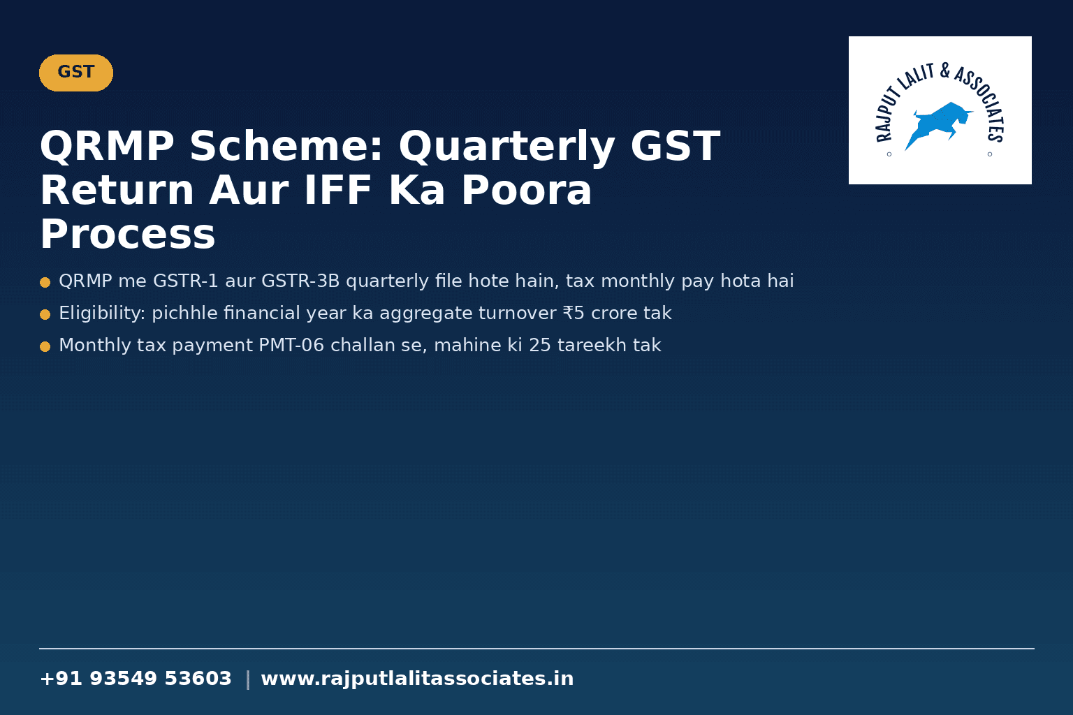 QRMP Scheme: Quarterly GST Return Aur IFF Ka Poora Process